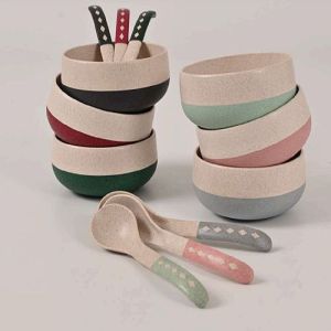 250 Ml Rice Husk Soup Bowl with Spoon