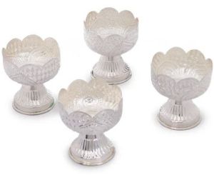 5 Inch Silver Plated Brass Bowl Set