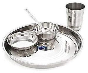 5 Piece Stainless Steel Dinner Set, Size : Standard