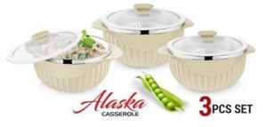 Alaska Stainless Steel Casserole Set, Color : Creamy White
