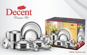 Stainless Steel Decent Dinner Set, For Home Use, Hotels, Restaurant, Feature : Durable, Light Weight