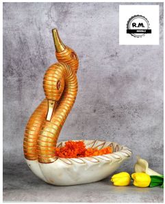 Decorative White Marble Swam Urli Bowl