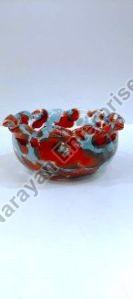 Round Red Glass Floating Candle Bowl, For Decoration, Speciality : Fine Finished, Attractive Pattern