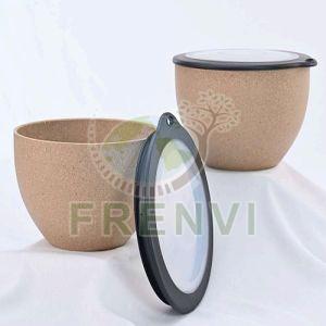 Rice Husk Storage Bowl, Color : Brown