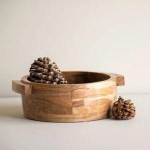 Rustic Deep Wood Serving Bowl