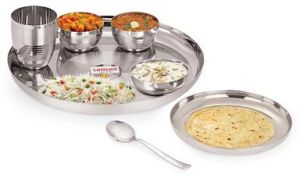 Stainless Steel Dinner Set, Color : Silver