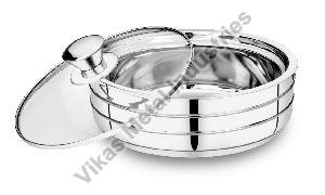 Steel Casserole With Glass Lid, Feature : Washable, Rust Proof, Light Weight, Heat Resistant