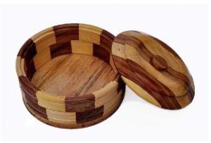 100-300gm Polished Wooden Casserole, Size : 8inch