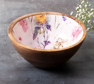 Wooden ENAMEL FRUIT BOWL